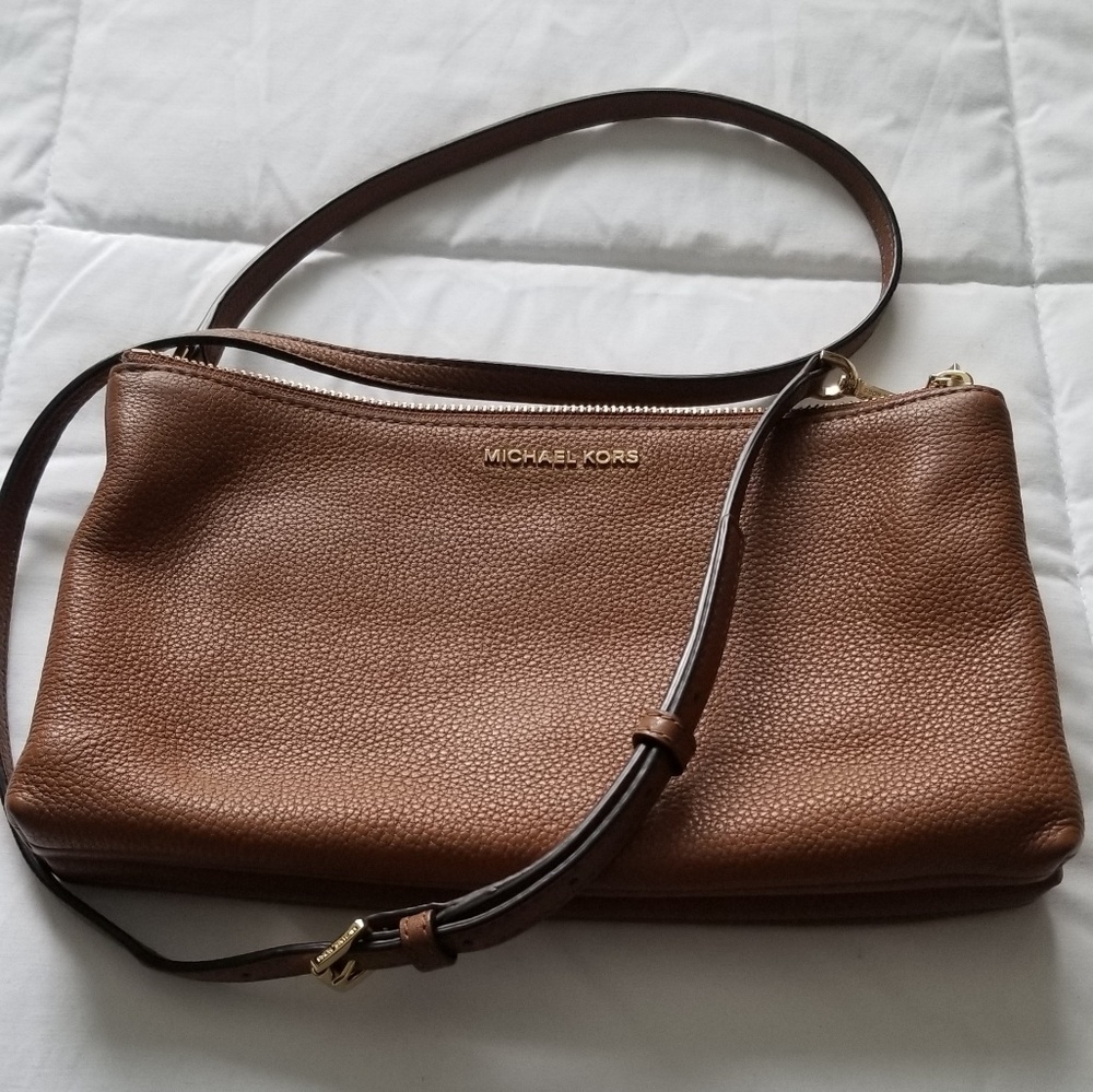 Michael Kors Leather Double Zip Crossbody